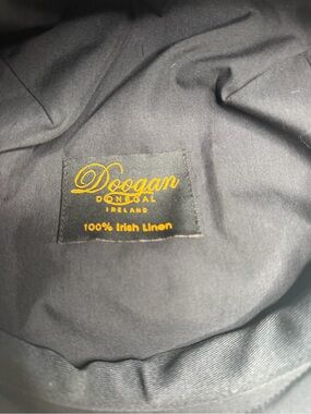 Doogan Donegal Ireland Black Irish Linen Flat Cap